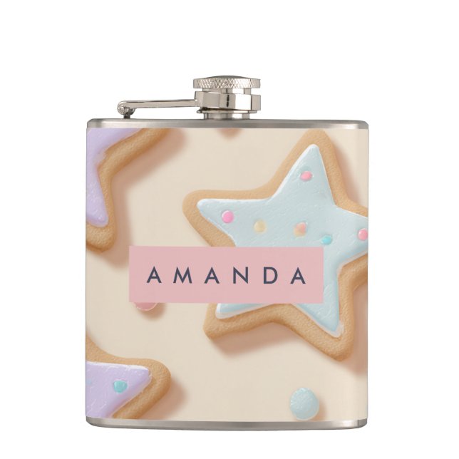 Petaca Patrón personalizado de cookies de estrella de pas (Anverso)