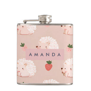 Petaca Patrón personalizado de edgehog y fresa