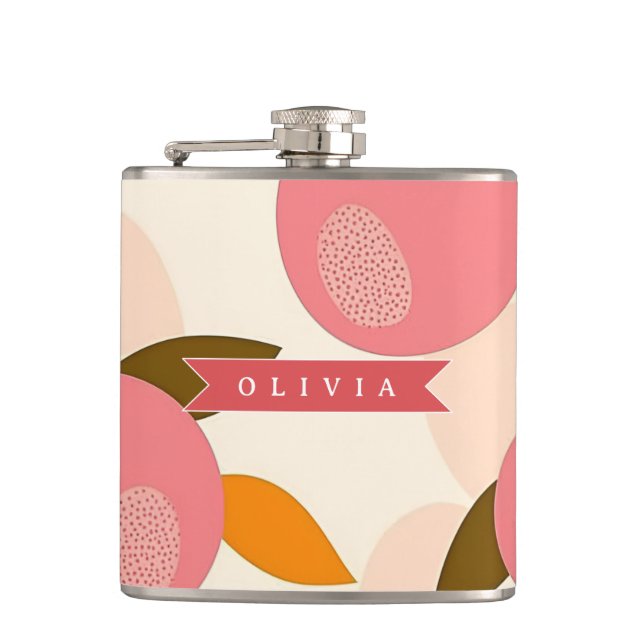 Petaca Patrón Personalizado de Melocotón Lindo Retro Vera (Anverso)