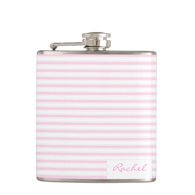 Petaca Patrón rayado rosado del bebé (Anverso)