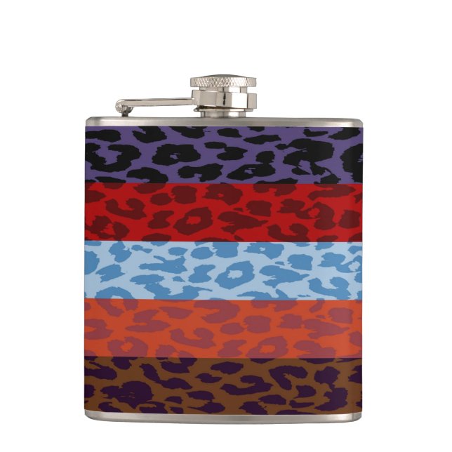 Petaca Patrón retro de piel de leopardo 10 (Anverso)