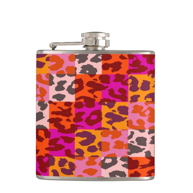 Petaca Patrón Retro de Piel de Leopardo 2 (Anverso)