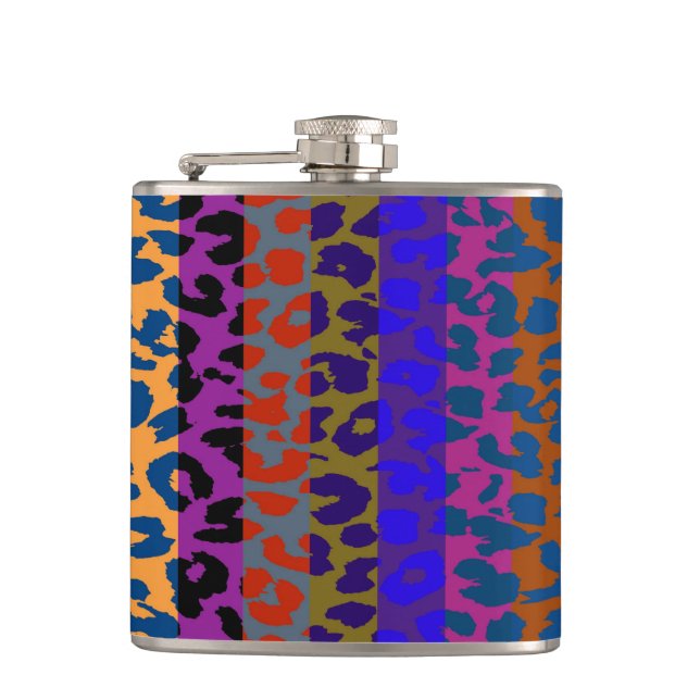 Petaca Patrón retro de piel de leopardo 5 (Anverso)