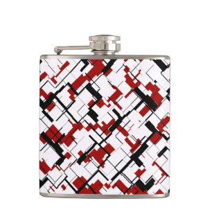 Petaca Patrón rojo blanco negro de camo digital