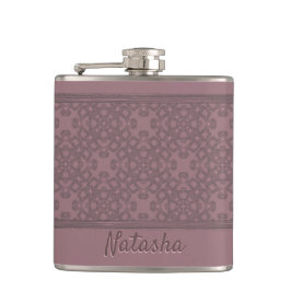 Petaca Patrón Rosa de polvo personalizado