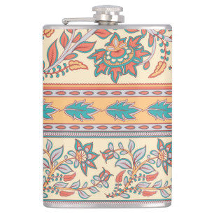 Petaca Patrón sin problemas de las fronteras florales ind