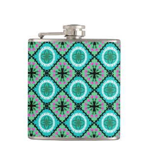 Petaca Patrón Suzani con motivos uzbekos y kazajos