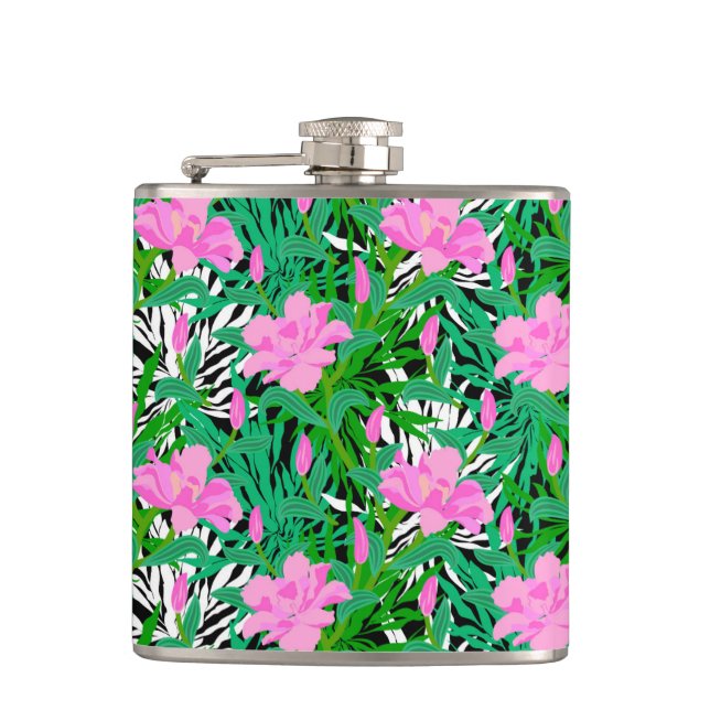 Petaca Patrón tropical con flores de selva (Anverso)