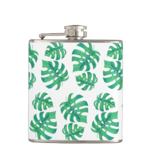 Petaca Patrón tropical con hojas de monstera