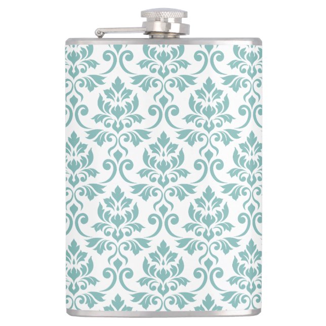 Petaca Patrón Verde azulado de Feuille Damask (Anverso)