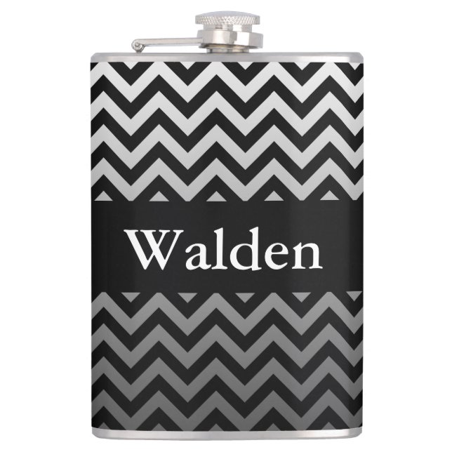 Petaca Patrón ZIGZAG - gradientes grises + tu trasero. (Anverso)