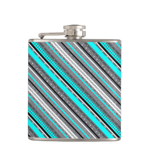 Petaca Patrones aztecos de agua gris lisa