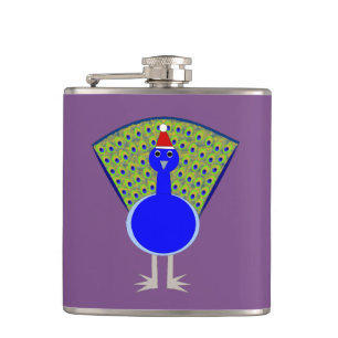 Petaca Pavo real divertido de Navidad