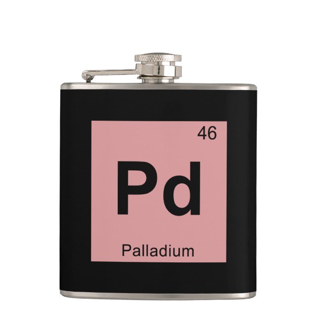 Petaca Pd - Símbolo de mesa periódica de química de palad (Anverso)
