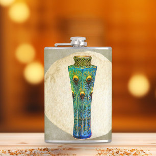 Petaca Peacock Feathers Vase Masterpiece De 1900
