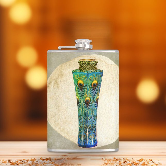 Petaca Peacock Feathers Vase Masterpiece De 1900 (Subido por el creador)