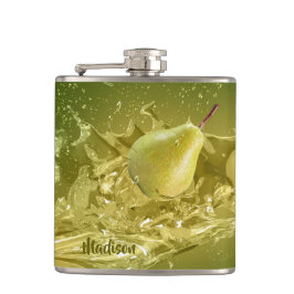 Petaca Pear Splash máscara de nombre personalizada