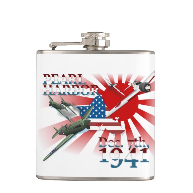 Petaca Pearl Habor 7 de diciembre de 1941 Flask (Anverso)