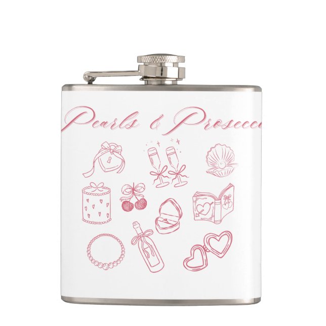 Petaca Pearls & Prosecco Design | Despedida de soltera Ro (Anverso)