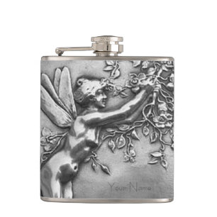 Petaca Pellizco de hadas de señora Antique Silver