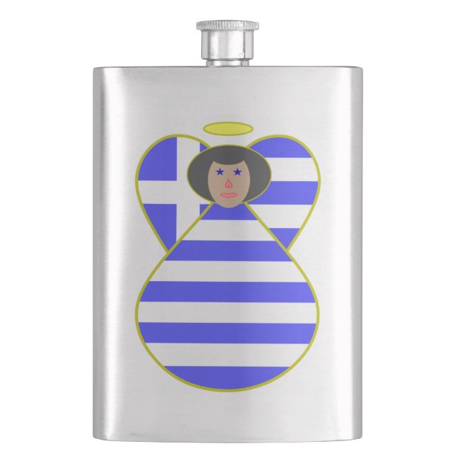 Petaca Pelo negro de bandera griega (Anverso)