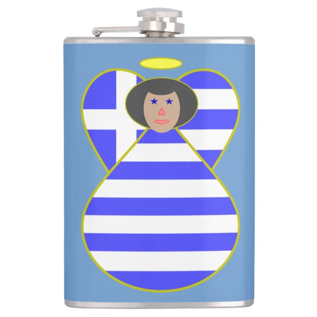 Petaca Pelo negro de bandera griega (Anverso)