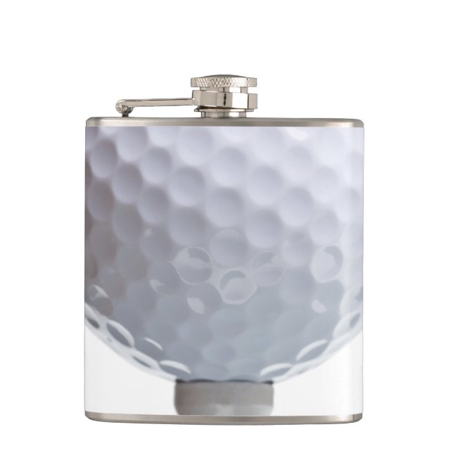 Petaca Pelota de golf en la textura blanca del fondo de (Anverso)
