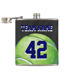 Petaca Pelota de tenis con nombre y número de equipo