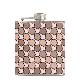 Petaca Pentágonos marrones simétricos con bordes trazados