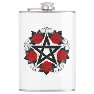 Petaca Pentagram con rosas rojas