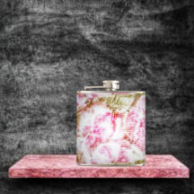 Peony Bliss Vinyl Wrapped Flask