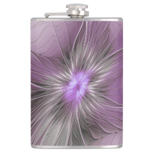 Petaca Pequeña belleza arte floral fractal gris mauve mod