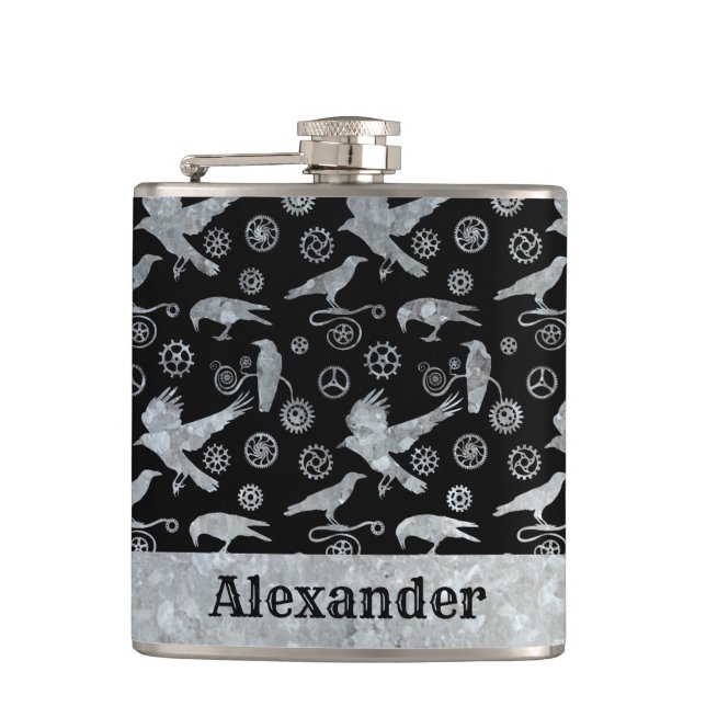 Petaca Pequeño Personalizado de engranajes de zinc platea (Anverso)