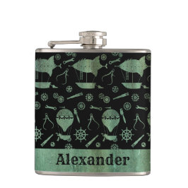 Petaca Pequeño Personalizado temático del buque Steampunk