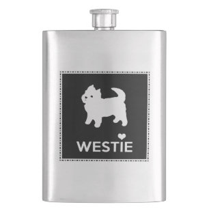 Petaca Pequeño Westie lindo - montaña del oeste Terrier