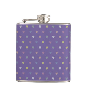Petaca Pequeños corazones de polka en morado ultrvioleta
