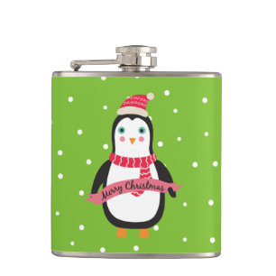 Petaca Pequeños Navidades lindos Penquin "Feliz Navidad"