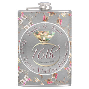 Petaca Peridot, Wax y Statice, 16° Aniversario Boda