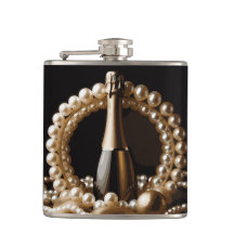 Perlas elegantes y oro Prosecco y negro