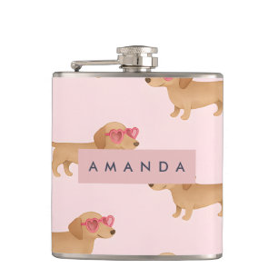 Petaca Perrito Dachshund Adorable Personalizado