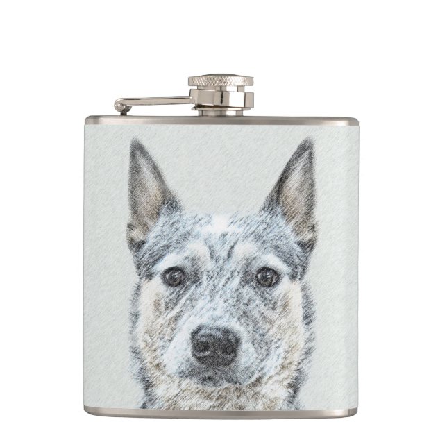 Petaca Perro Boyero Australiano - Arte de Perro Original  (Anverso)