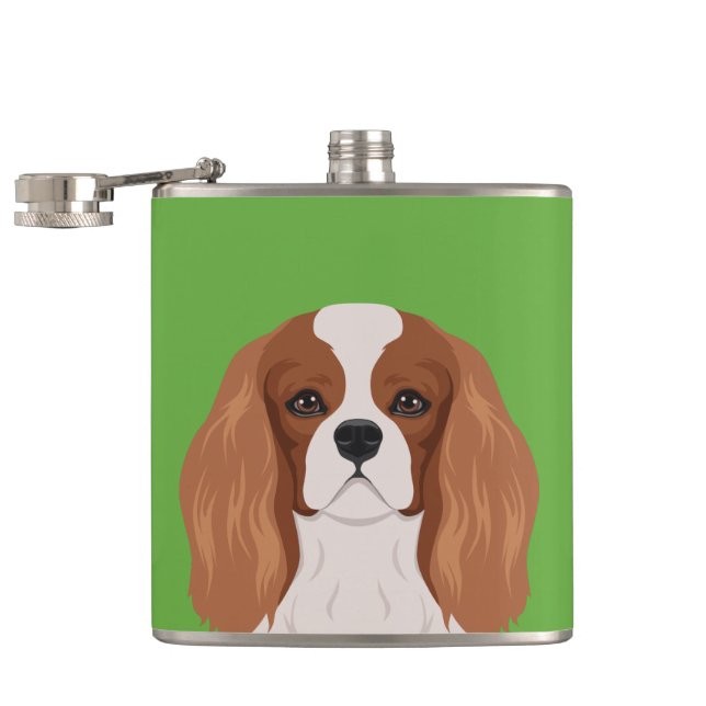 Petaca Perro de aguas de rey Charles arrogante (Abierto)