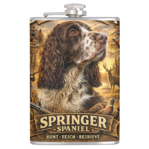 Petaca Perro de caza Springer Spaniel inglés