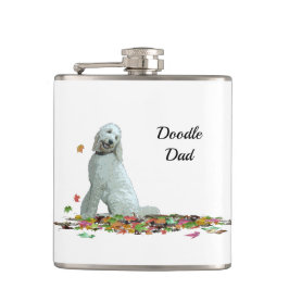 Petaca Perro De Labradoodle En Hojas Beber Matraz