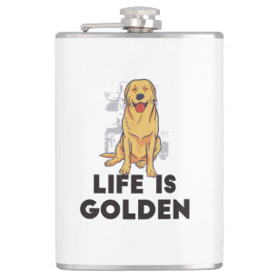 Petaca Perro del Golden Retriever - La vida es dorada