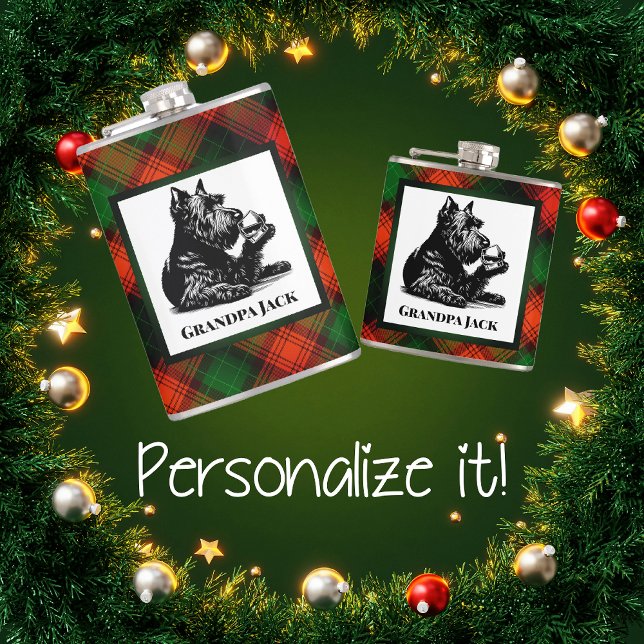 Petaca Perro escocés personalizado y dram tartán (Subido por el creador)