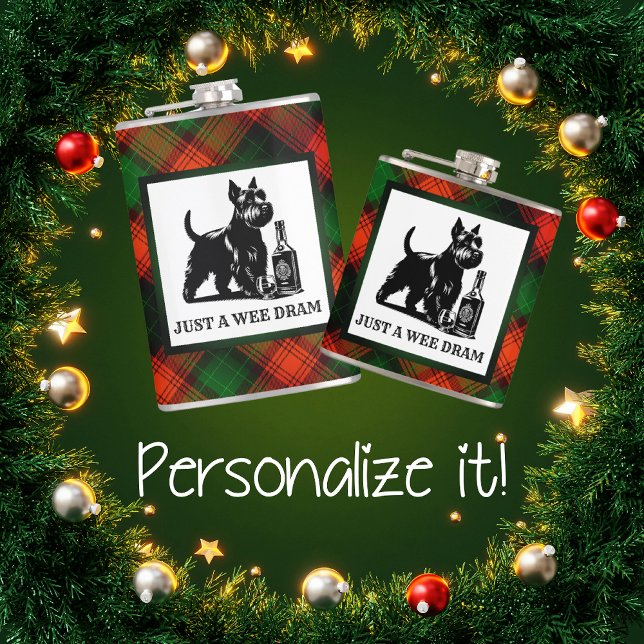 Petaca Perro escocés personalizado y dram tartán (Subido por el creador)