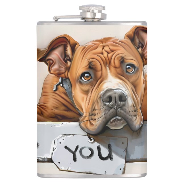 Petaca Perro Miss You Flask (Anverso)
