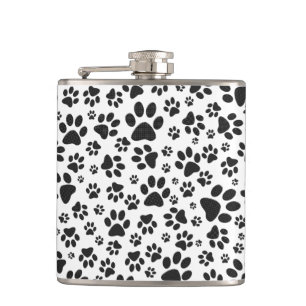Petaca Perro Paws Black and White Polka Dot
