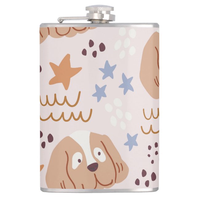 Petaca Perros, estrellas, líneas: sin costuras (Anverso)